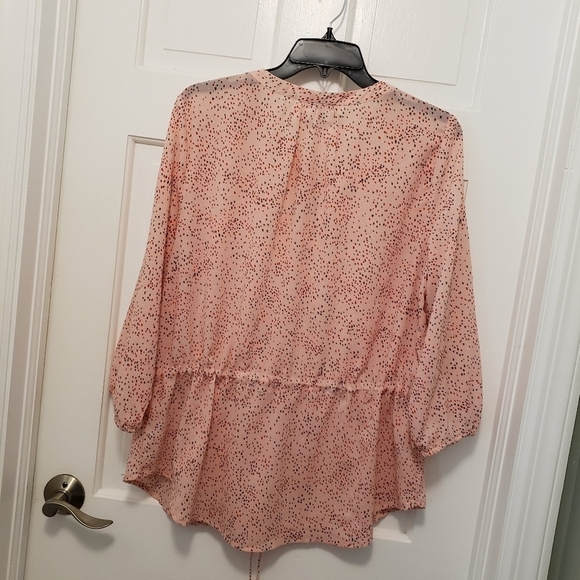 Liz Claiborne Peach Colored Speckled Blouse Size Large, classic - Picture 8 of 8